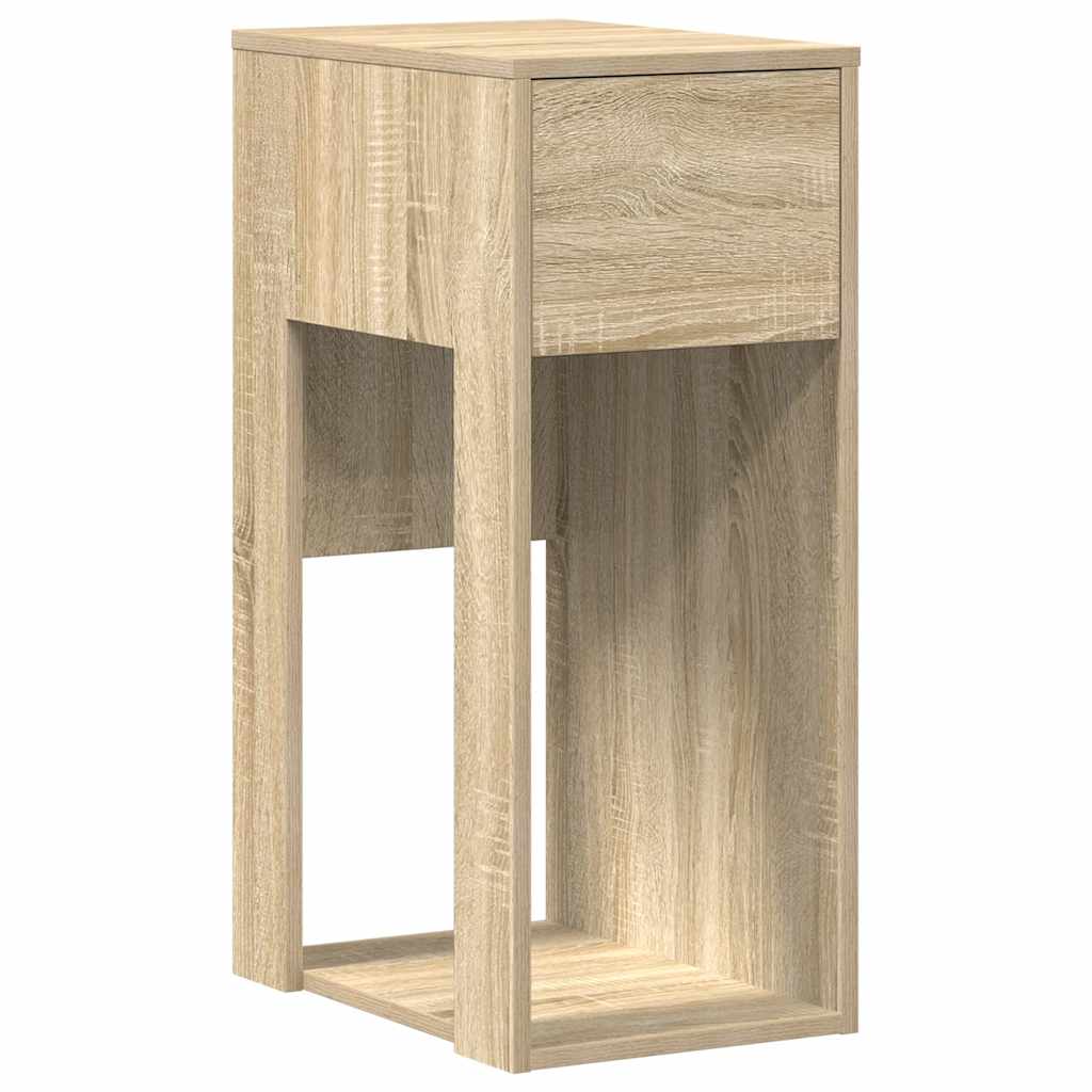 Computer Tower Stand with Drawer Sonoma Oak 30x44x74 cm