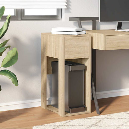 Computer Tower Stand with Drawer Sonoma Oak 30x44x74 cm