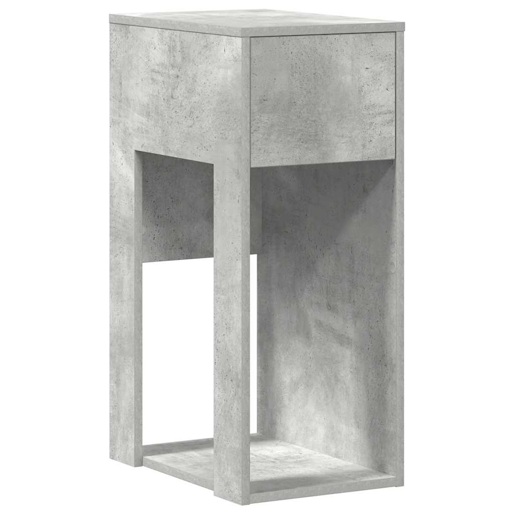 Computer Tower Stand with Drawer Concrete Grey 30x44x74 cm