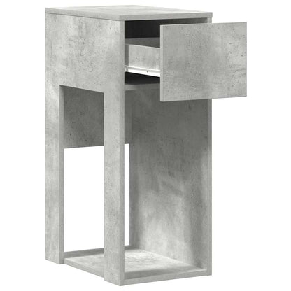 Computer Tower Stand with Drawer Concrete Grey 30x44x74 cm