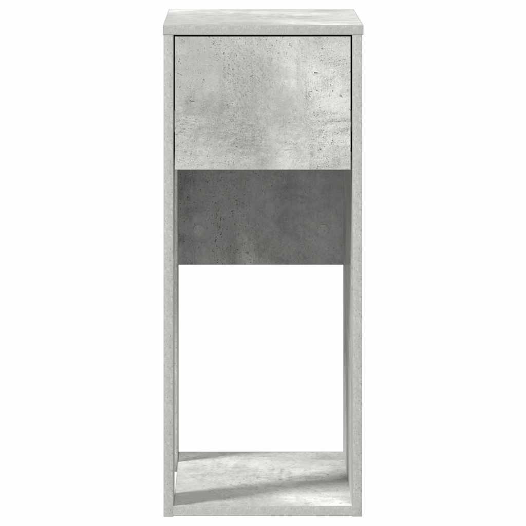 Computer Tower Stand with Drawer Concrete Grey 30x44x74 cm