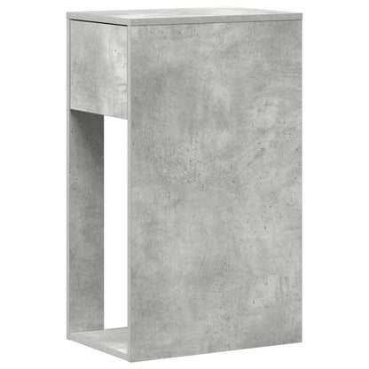 Computer Tower Stand with Drawer Concrete Grey 30x44x74 cm