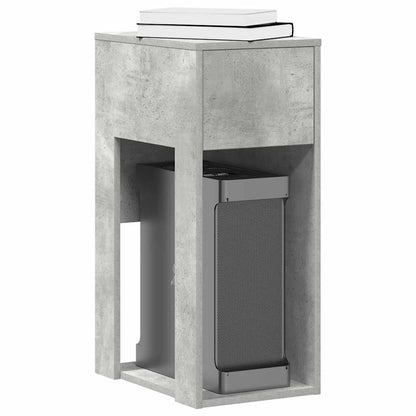 Computer Tower Stand with Drawer Concrete Grey 30x44x74 cm