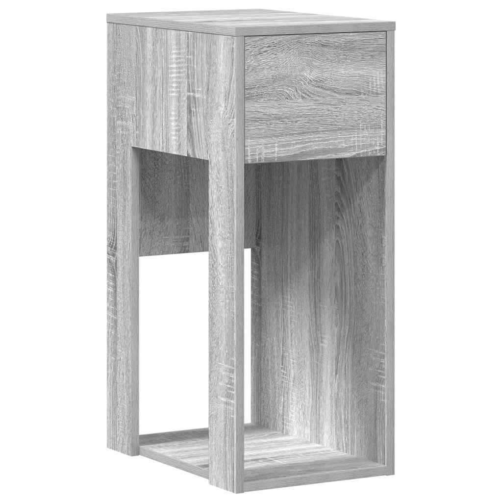 Computer Tower Stand with Drawer Grey Sonoma 30x44x74 cm