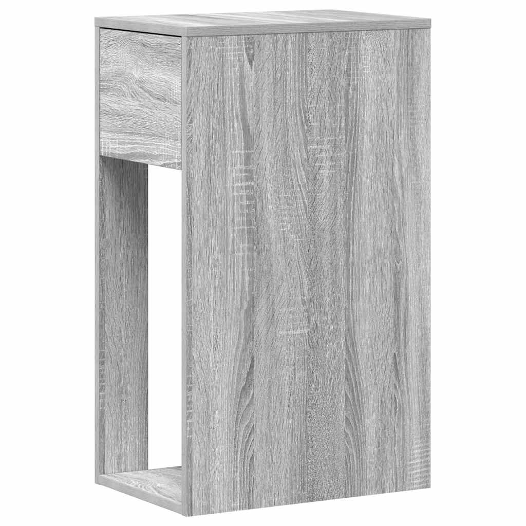 Computer Tower Stand with Drawer Grey Sonoma 30x44x74 cm