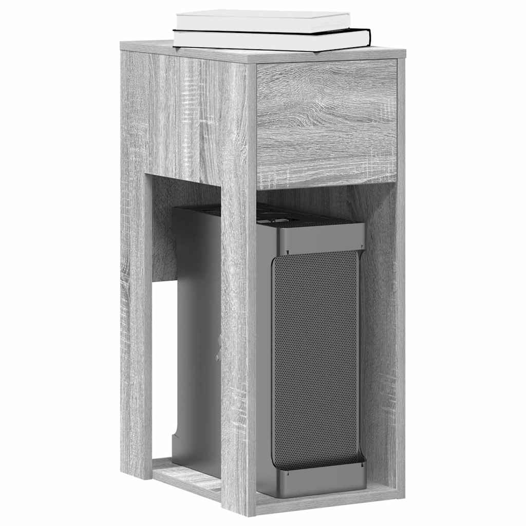 Computer Tower Stand with Drawer Grey Sonoma 30x44x74 cm