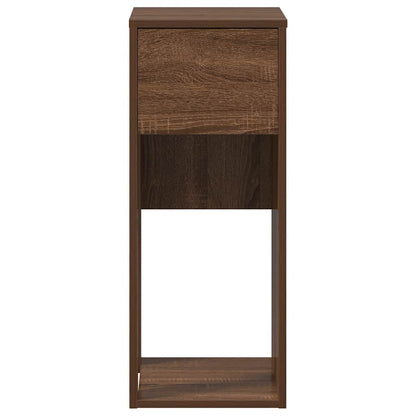 Computer Tower Stand with Drawer Brown Oak 30x44x74 cm