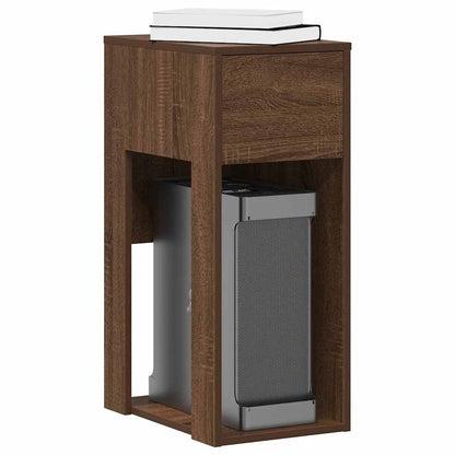 Computer Tower Stand with Drawer Brown Oak 30x44x74 cm