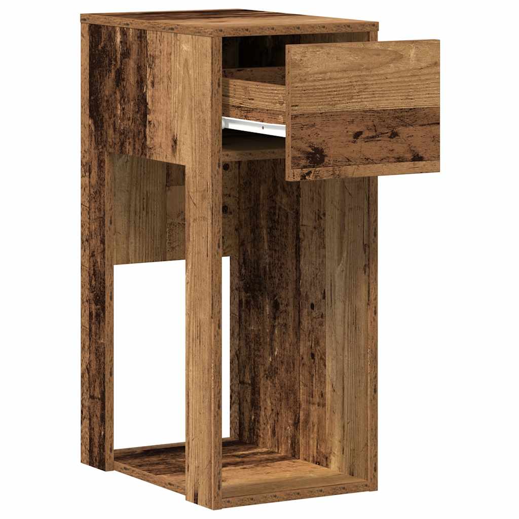 Computer Tower Stand with Drawer Old Wood 30x44x74 cm