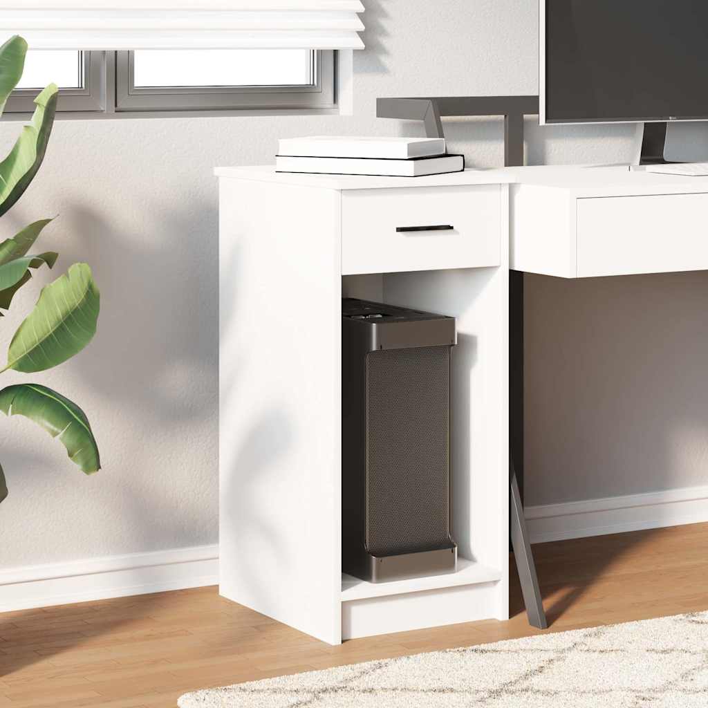 Computer Tower Stand with Drawer White 35x45x77 cm