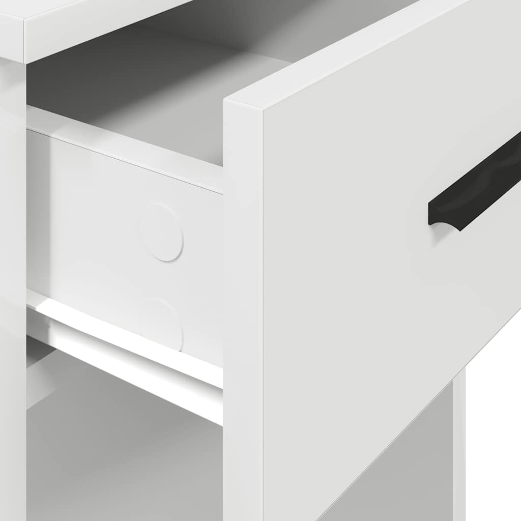 Computer Tower Stand with Drawer White 35x45x77 cm