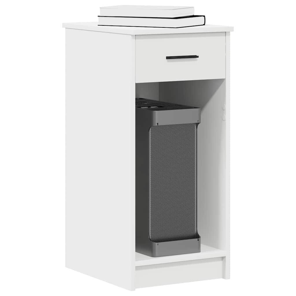 Computer Tower Stand with Drawer White 35x45x77 cm