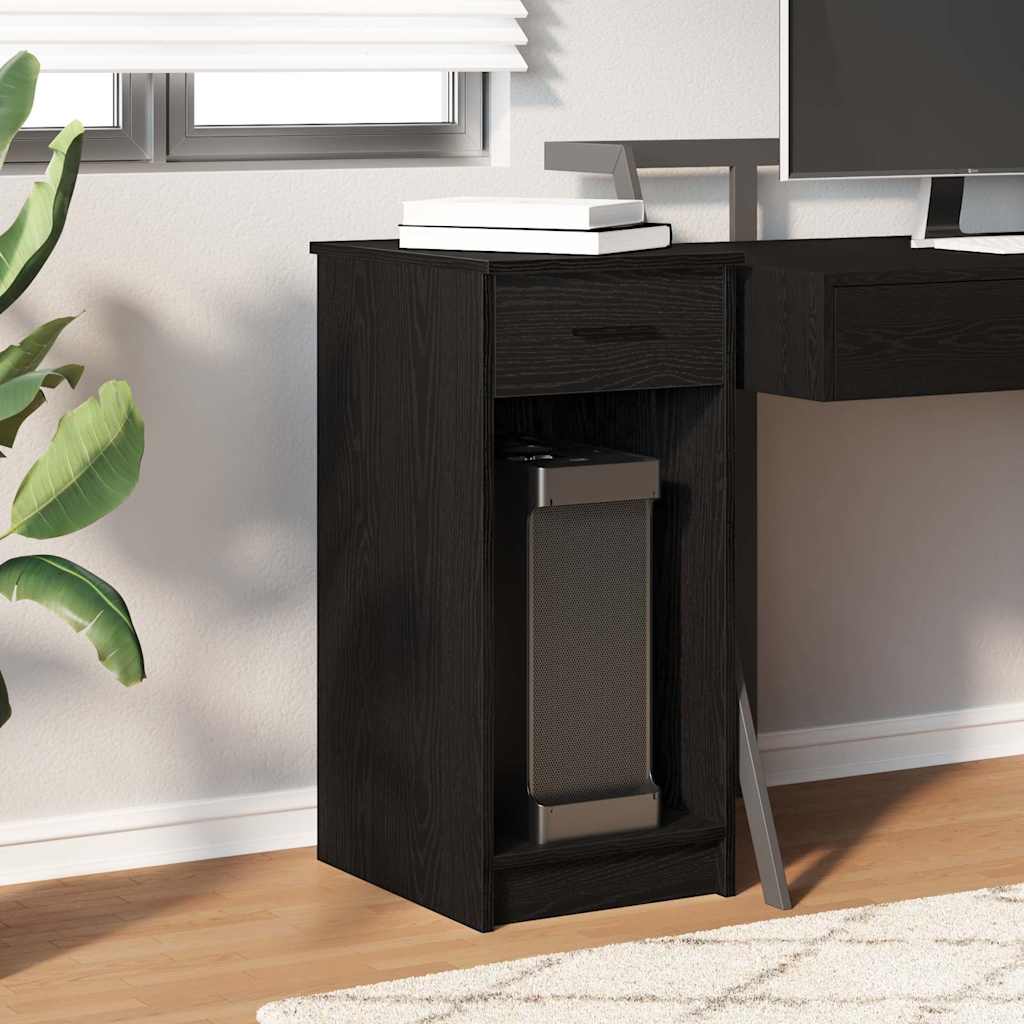 Computer Tower Stand with Drawer Black 35x45x77 cm