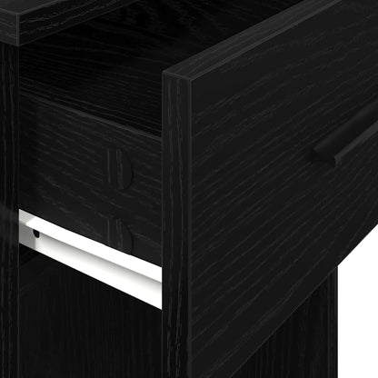 Computer Tower Stand with Drawer Black 35x45x77 cm