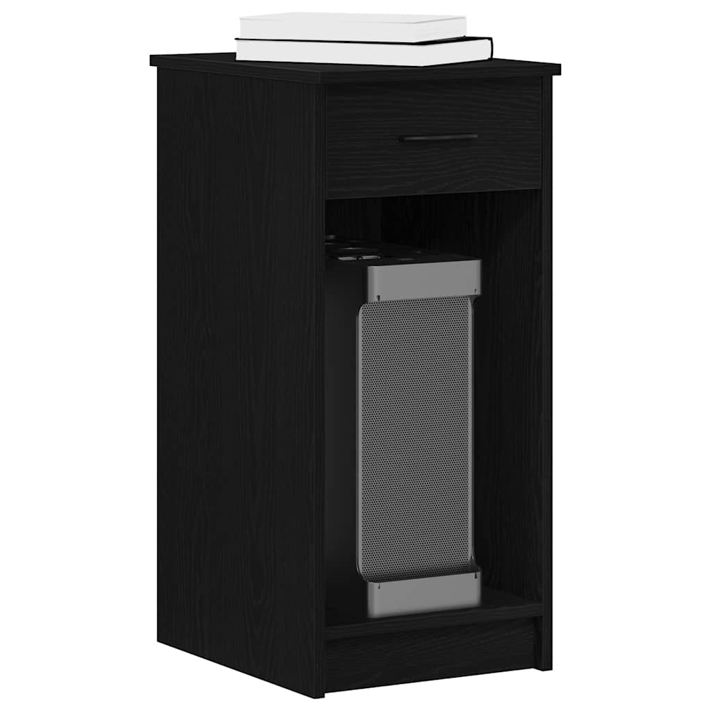 Computer Tower Stand with Drawer Black 35x45x77 cm