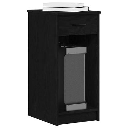 Computer Tower Stand with Drawer Black 35x45x77 cm