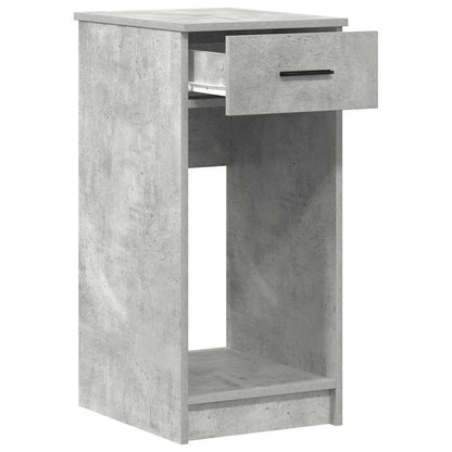 Computer Tower Stand with Drawer Concrete Grey 35x45x77 cm