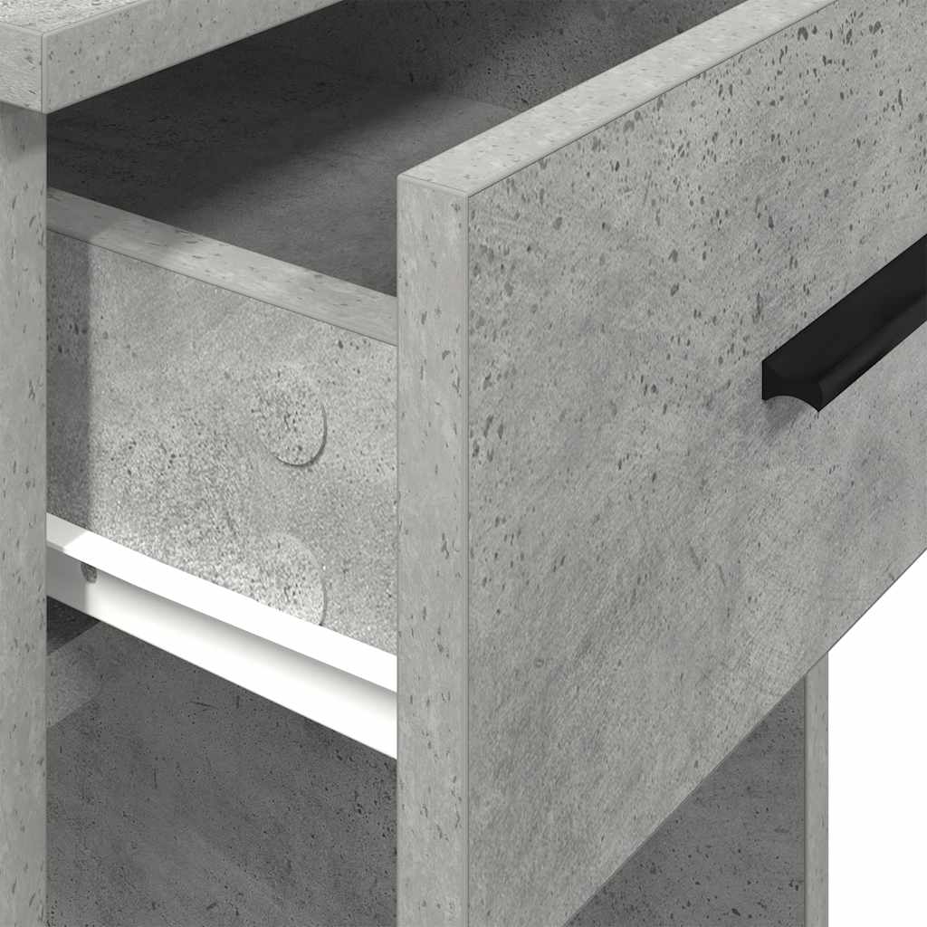 Computer Tower Stand with Drawer Concrete Grey 35x45x77 cm