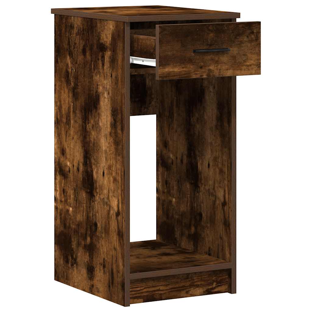 Computer Tower Stand with Drawer Smoked Oak 35x45x77 cm