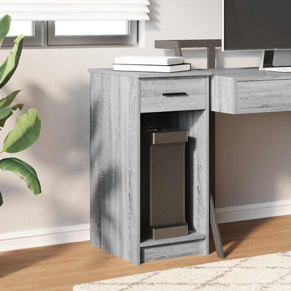 Computer Tower Stand with Drawer Grey Sonoma 35x45x77 cm