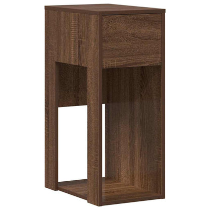 Computer Tower Stand with Drawer Brown Oak 35x45x77 cm