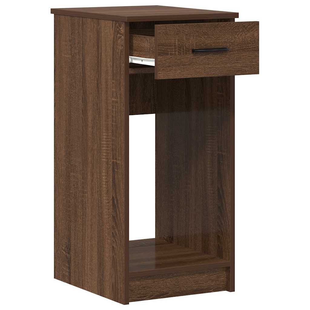 Computer Tower Stand with Drawer Brown Oak 35x45x77 cm