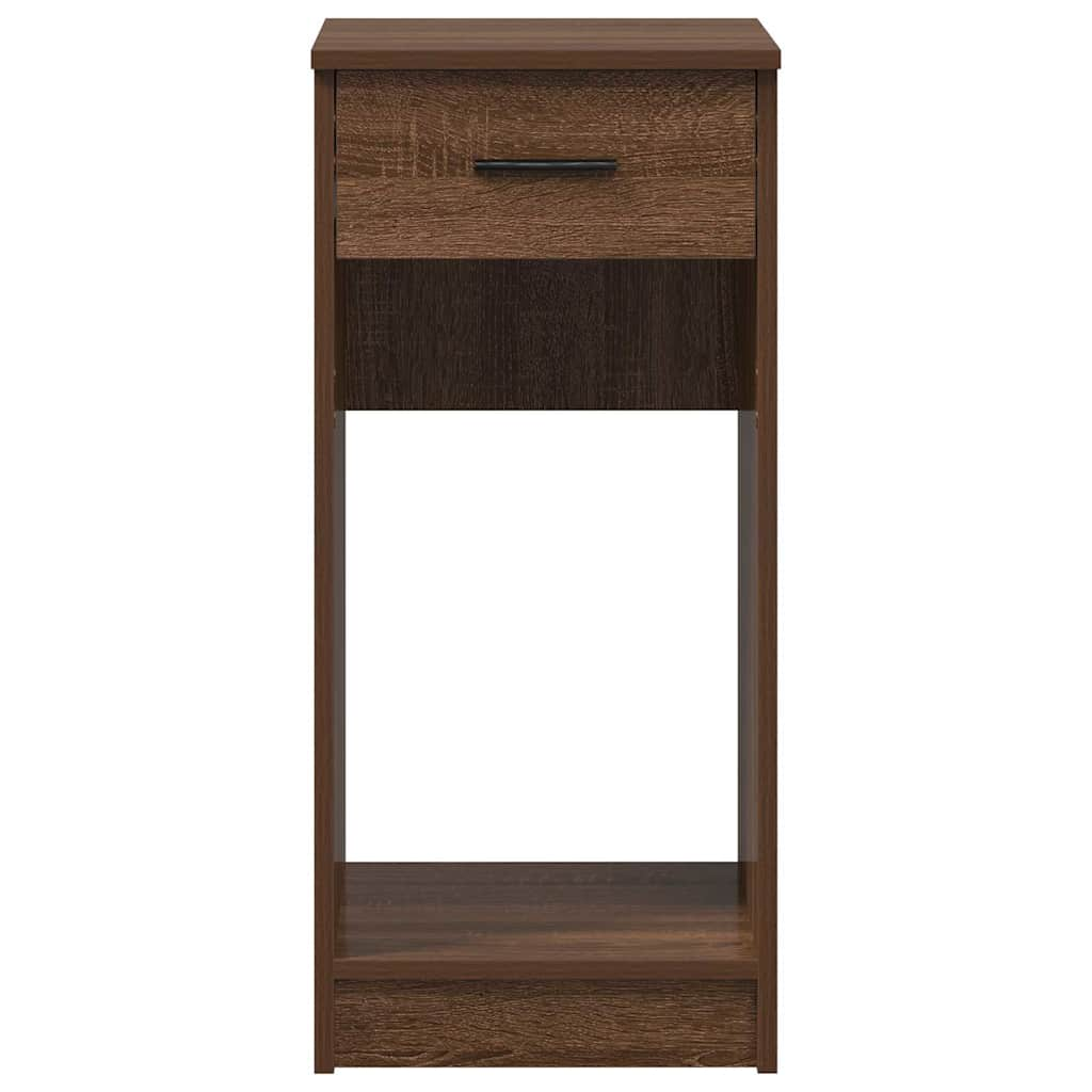 Computer Tower Stand with Drawer Brown Oak 35x45x77 cm