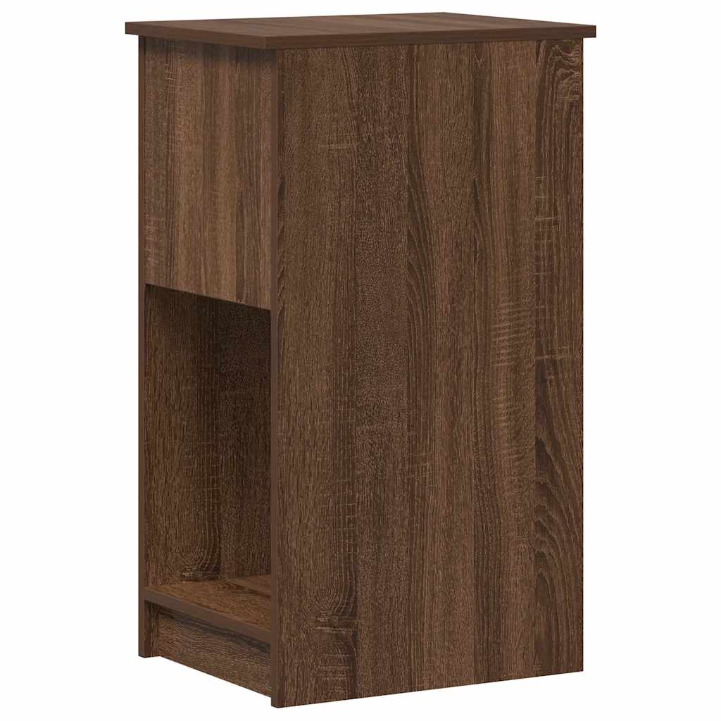 Computer Tower Stand with Drawer Brown Oak 35x45x77 cm