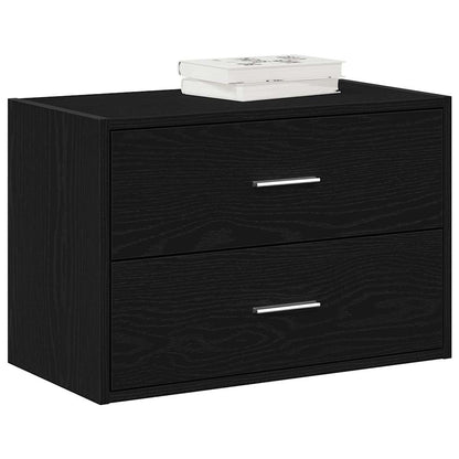 Cabinet with 2 Drawers Black Oak 60x31x40 cm Engineered Wood