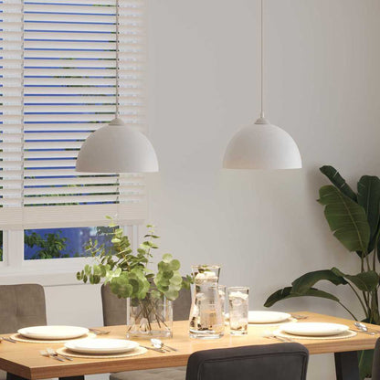 Pendant Lamps 2 pcs Height Adjustable E27 White Ø 30 cm Metal