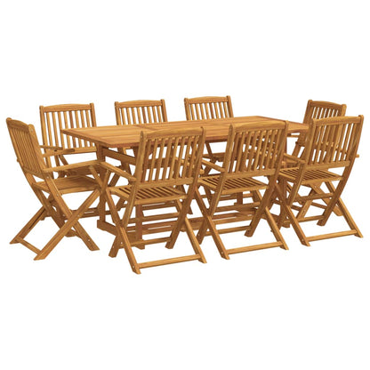 9 Piece Garden Dining Set 180x90x75 cm Solid Wood Acacia