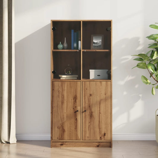Highboard with Doors Artisian Oak 68x37x142 cm Engineered Wood