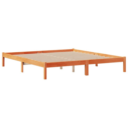 Bookcase Bed without Mattress Wax Brown 200x200 cm Solid Wood Pine