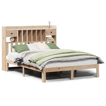 Bookcase Bed without Mattress 160x200cm Solid Wood Pine