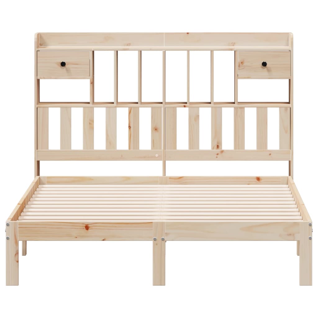 Bookcase Bed without Mattress 160x200cm Solid Wood Pine