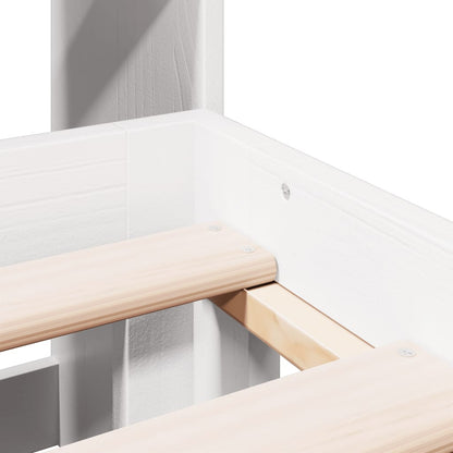 Bookcase Bed without Mattress White 160x200cm Solid Wood Pine