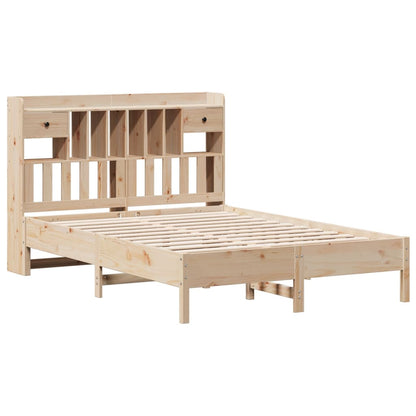 Bookcase Bed without Mattress 140x200 cm Solid Wood Pine