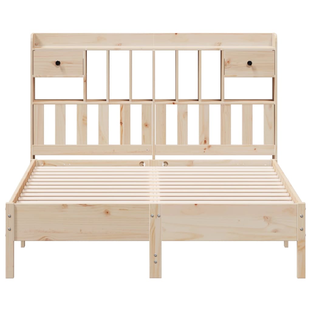 Bookcase Bed without Mattress 140x200 cm Solid Wood Pine