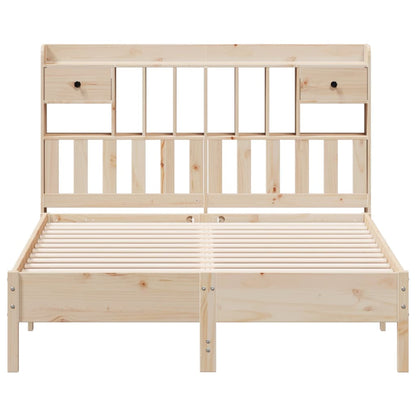 Bookcase Bed without Mattress 140x200 cm Solid Wood Pine