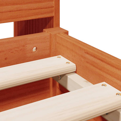 Bookcase Bed without Mattress Wax Brown 140x190 cm Solid Wood Pine