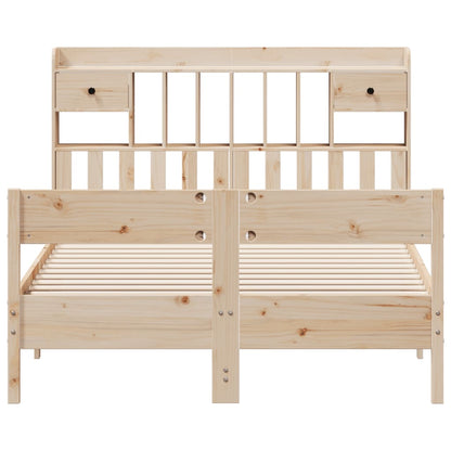 Bookcase Bed without Mattress 135x190cm Double Solid Wood Pine