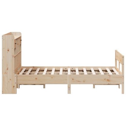 Bookcase Bed without Mattress 135x190cm Double Solid Wood Pine