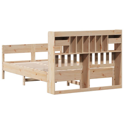 Bookcase Bed without Mattress 135x190cm Double Solid Wood Pine