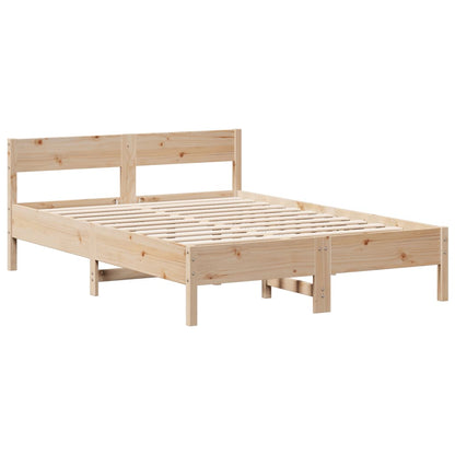 Bookcase Bed without Mattress 135x190cm Double Solid Wood Pine