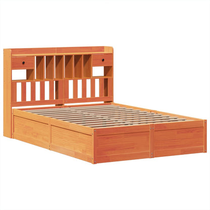 Bed Frame without Mattress Wax Brown 160x200 cm Solid Wood Pine