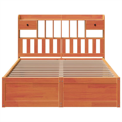 Bed Frame without Mattress Wax Brown 160x200 cm Solid Wood Pine
