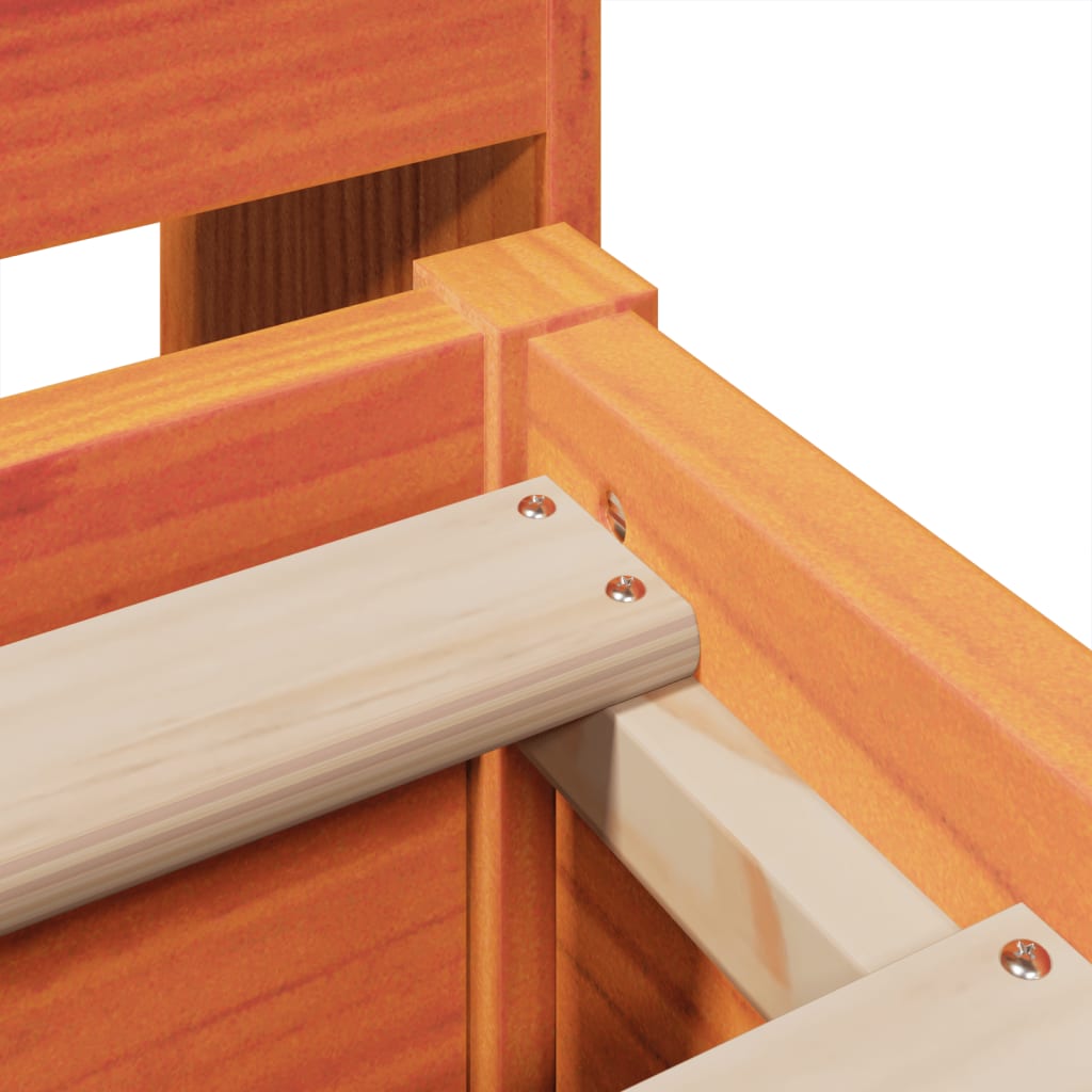 Bed Frame without Mattress Wax Brown 160x200 cm Solid Wood Pine