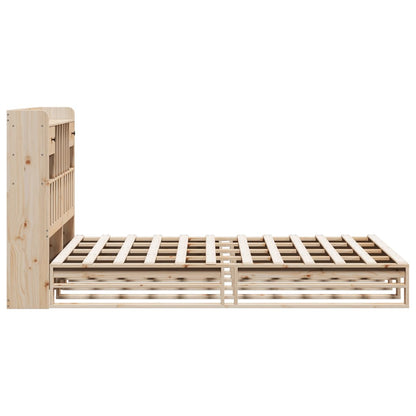 Bookcase Bed without Mattress 140x200 cm Solid Wood Pine