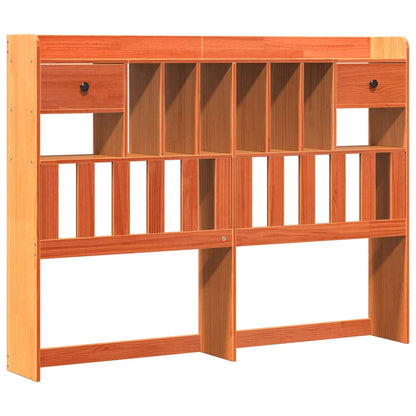 Bookcase Bed without Mattress Wax Brown 140x200 cm Solid Wood Pine