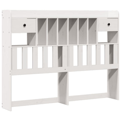 Bookcase Bed without Mattress White 160x200 cm Solid Wood Pine